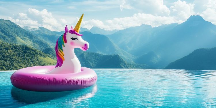 Tres jóvenes intentan volver a casa por el río Deba en un unicornio hinchable tras perder el autobús