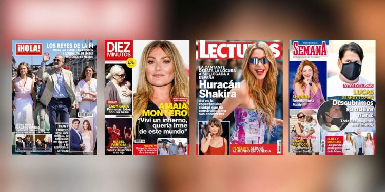 Las portadas de las revistas del corazón: Shakira en Madrid, la presencia de los Reyes en la Fórmula 1 y la nueva vida de Anabel Pantoja