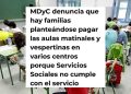 MDyC denuncia gestión de aulas en centros educativos