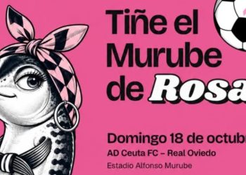 El AD Ceuta se tiñe de rosa en el Estadio Alfonso Murube con motivo del Día Internacional contra el Cáncer de Mama