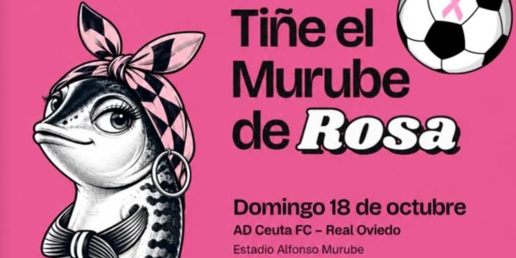 El AD Ceuta se tiñe de rosa en el Estadio Alfonso Murube con motivo del Día Internacional contra el Cáncer de Mama