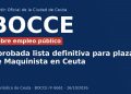 Aprobada lista definitiva para plaza de Maquinista en Ceuta