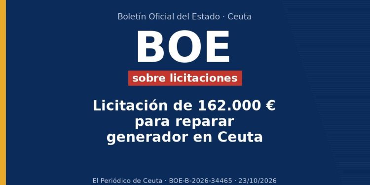 Licitación de 162.000 € para reparar generador en Ceuta
