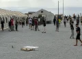 Las intensas lluvias inundan el asentamiento de inmigrantes en el Puerto de Ceuta