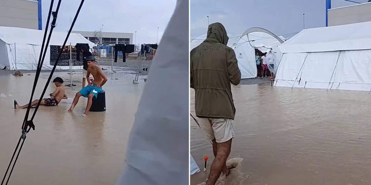 Las carpas para migrantes en el puerto de Ceuta pierden estabilidad tras las inundaciones: la falta de un plan de seguridad preocupa ante los próximos temporales